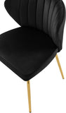 Finley Velvet Dining Chair Set of 2 - Elegant Curved Back with Gold Legs for Modern Dining Spaces