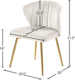 Finley Velvet Dining Chair Set of 2 - Elegant Curved Back with Gold Legs for Modern Dining Spaces