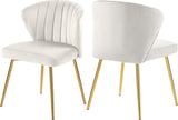 Finley Velvet Dining Chair Set of 2 - Elegant Curved Back with Gold Legs for Modern Dining Spaces