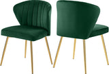 Finley Velvet Dining Chair Set of 2 - Elegant Curved Back with Gold Legs for Modern Dining Spaces