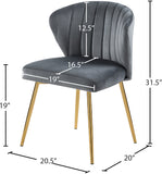 Finley Velvet Dining Chair Set of 2 - Elegant Curved Back with Gold Legs for Modern Dining Spaces