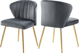 Finley Velvet Dining Chair Set of 2 - Elegant Curved Back with Gold Legs for Modern Dining Spaces