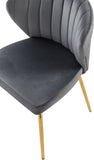 Finley Velvet Dining Chair Set of 2 - Elegant Curved Back with Gold Legs for Modern Dining Spaces