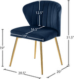 Finley Velvet Dining Chair Set of 2 - Elegant Curved Back with Gold Legs for Modern Dining Spaces