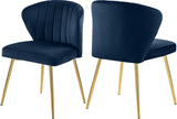 Finley Velvet Dining Chair Set of 2 - Elegant Curved Back with Gold Legs for Modern Dining Spaces