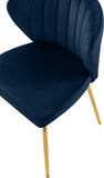 Finley Velvet Dining Chair Set of 2 - Elegant Curved Back with Gold Legs for Modern Dining Spaces