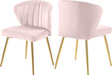 Finley Velvet Dining Chair Set of 2 - Elegant Curved Back with Gold Legs for Modern Dining Spaces