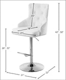 Claude Contemporary Adjustable Stool with Plush Velvet, Chrome Trim, and Deep Tufted Design for Comfort