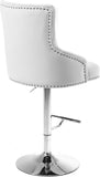 Claude Contemporary Adjustable Stool with Plush Velvet, Chrome Trim, and Deep Tufted Design for Comfort