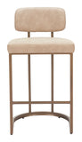 Velar Counter Stool (Set of 2) Beige & Bronze