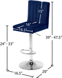 Joel Velvet Adjustable Stool Set of 2 - Luxurious Comfort with Chrome Base for Modern Spaces