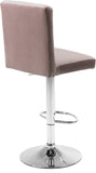 Joel Velvet Adjustable Stool Set of 2 - Luxurious Comfort with Chrome Base for Modern Spaces