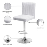 Joel Velvet Adjustable Stool Set of 2 - Luxurious Comfort with Chrome Base for Modern Spaces
