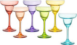 The Wine Savant Hand Blown Colorful Margarita (Set of 6)