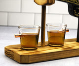 (UAE ONLY) Glass Hand Painted Pistol Whiskey Gun Decanter & Pistol Shot Glasses Set, With 2 Bullet Shot Glasses