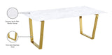 Cameron Gold Stainless Steel Dining Table with Solid Stone Top - Contemporary Elegance for Your Home
