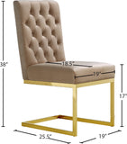 Cameron Velvet Dining Chair Set - Contemporary Design with Gold Stainless Steel Base and Deep Tufting