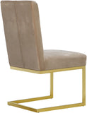 Cameron Velvet Dining Chair Set - Contemporary Design with Gold Stainless Steel Base and Deep Tufting