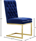 Cameron Velvet Dining Chair Set - Contemporary Design with Gold Stainless Steel Base and Deep Tufting