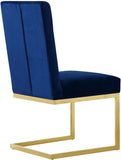 Cameron Velvet Dining Chair Set - Contemporary Design with Gold Stainless Steel Base and Deep Tufting