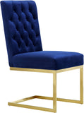 Cameron Velvet Dining Chair Set - Contemporary Design with Gold Stainless Steel Base and Deep Tufting