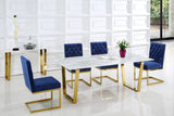 Cameron Velvet Dining Chair Set - Contemporary Design with Gold Stainless Steel Base and Deep Tufting