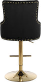 Claude Contemporary Adjustable Stool with Plush Velvet, Chrome Trim, and Deep Tufted Design for Comfort