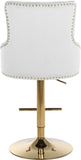 Claude Contemporary Adjustable Stool with Plush Velvet, Chrome Trim, and Deep Tufted Design for Comfort