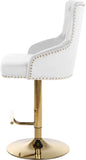 Claude Contemporary Adjustable Stool with Plush Velvet, Chrome Trim, and Deep Tufted Design for Comfort