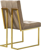 Pierre Contemporary Dining Chair Set - Plush Upholstered Chairs with Gold Metal Frame & Deep Tufting