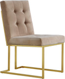 Pierre Contemporary Dining Chair Set - Plush Upholstered Chairs with Gold Metal Frame & Deep Tufting