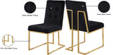 Pierre Contemporary Dining Chair Set - Plush Upholstered Chairs with Gold Metal Frame & Deep Tufting