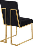 Pierre Contemporary Dining Chair Set - Plush Upholstered Chairs with Gold Metal Frame & Deep Tufting