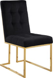 Pierre Contemporary Dining Chair Set - Plush Upholstered Chairs with Gold Metal Frame & Deep Tufting