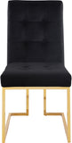 Pierre Contemporary Dining Chair Set - Plush Upholstered Chairs with Gold Metal Frame & Deep Tufting