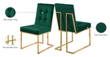Pierre Contemporary Dining Chair Set - Plush Upholstered Chairs with Gold Metal Frame & Deep Tufting