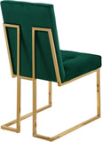Pierre Contemporary Dining Chair Set - Plush Upholstered Chairs with Gold Metal Frame & Deep Tufting