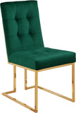 Pierre Contemporary Dining Chair Set - Plush Upholstered Chairs with Gold Metal Frame & Deep Tufting