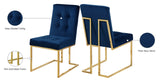 Pierre Contemporary Dining Chair Set - Plush Upholstered Chairs with Gold Metal Frame & Deep Tufting