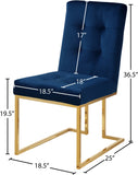Pierre Contemporary Dining Chair Set - Plush Upholstered Chairs with Gold Metal Frame & Deep Tufting
