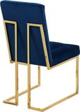 Pierre Contemporary Dining Chair Set - Plush Upholstered Chairs with Gold Metal Frame & Deep Tufting