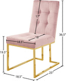 Pierre Contemporary Dining Chair Set - Plush Upholstered Chairs with Gold Metal Frame & Deep Tufting