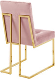 Pierre Contemporary Dining Chair Set - Plush Upholstered Chairs with Gold Metal Frame & Deep Tufting