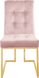 Pierre Contemporary Dining Chair Set - Plush Upholstered Chairs with Gold Metal Frame & Deep Tufting