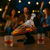 Galactic Command Cruiser Decanter Set | Handmade Glass | 17 Oz