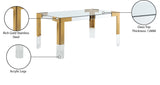 Casper Contemporary Dining Table with Glass Top and Acrylic Legs for a Luxurious Home Atmosphere