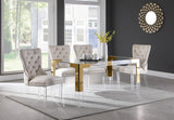 Casper Contemporary Dining Table with Glass Top and Acrylic Legs for a Luxurious Home Atmosphere