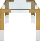 Casper Contemporary Dining Table with Glass Top and Acrylic Legs for a Luxurious Home Atmosphere