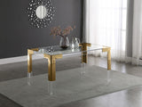 Casper Contemporary Dining Table with Glass Top and Acrylic Legs for a Luxurious Home Atmosphere