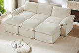 DERVAL 111" 3-Seater Sofa with 3 Ottomans